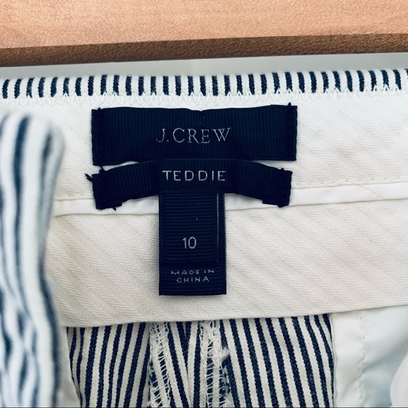 J. Crew Teddie Striped Cropped Sailor Inspired Kick Pant Size 10 - Picture 7 of 14